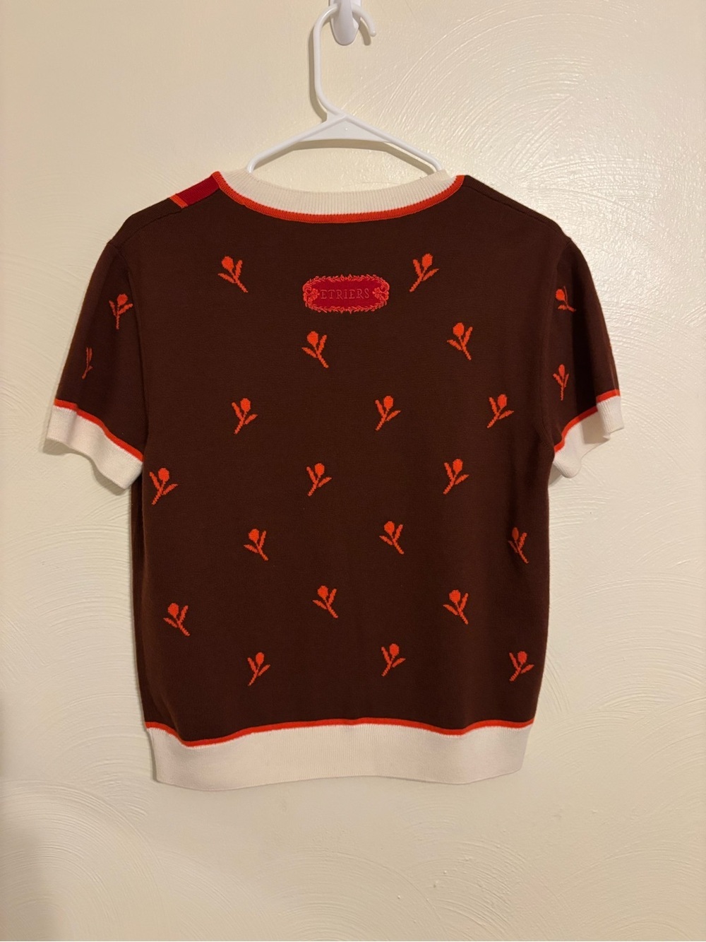Hermès Paris Etriers Wool Cashmere Knit Top 42 Brown Orange Horse Bit Sweater - Picture 9 of 10